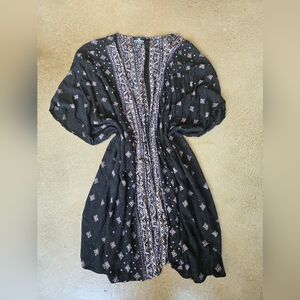 Angie Black and Purple Flowy Kimono